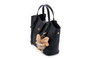Lucky Bees Bolsa de Hombro Celeste Black, Bolso Elegante de Cuero de Polivinilo para Mujer, Accesorio de Moda Versátil y Sofisticado